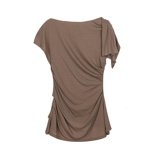 单边飞片袖针织T恤 商品图2