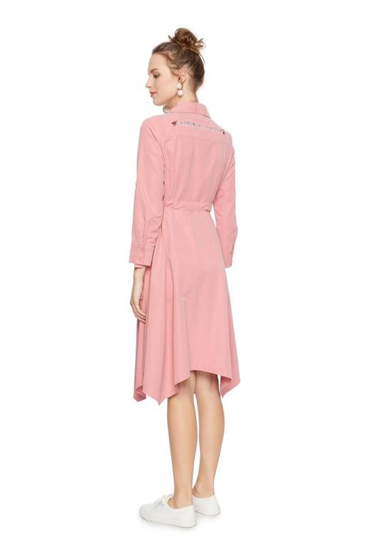 LILY 印花装饰束腰衬衫裙 5037 商品图1