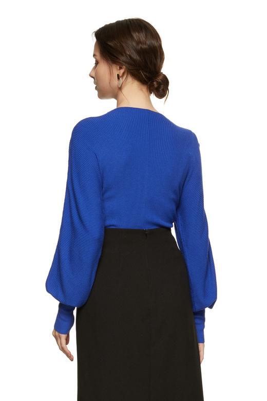 Kai & Kiera 蓝色优雅羊腿袖上衣 8769 商品图2