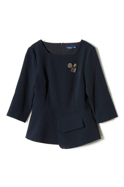 INSUN恩裳 组合扣饰深蓝方领上衣 8819 商品图4