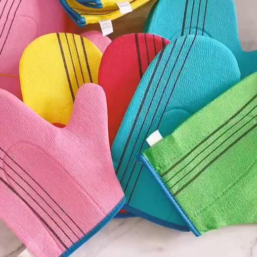 【中欧班列精选5个】韩国老奶奶大拇指澡巾 原装进口搓背神器沐浴手套 商品图2