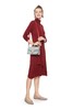 OCTAVIA 酒红色高领收腰连衣裙 5552 商品缩略图3