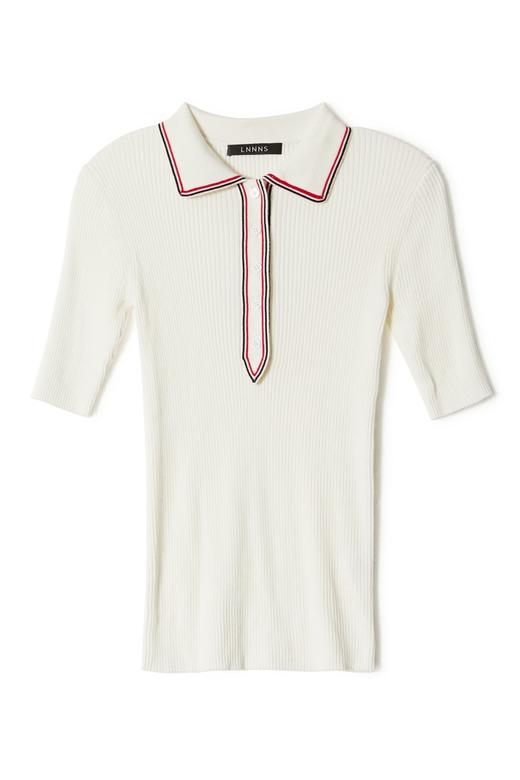 LNNNS 拼色条纹微透POLO衫 8887 商品图4