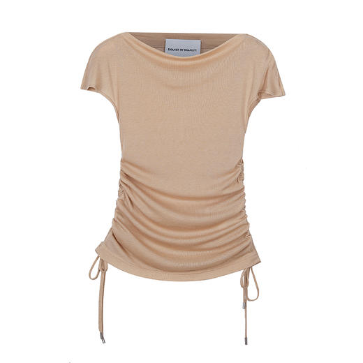 双侧抽绳针织T恤 商品图0