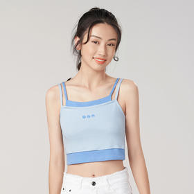 都市丽人细罗纹吊带背心背心无胸垫LV3AA4