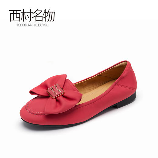 西村名物2023春季新款晚晚风时尚潮流蝴蝶结单鞋女软底浅口11931 商品图1