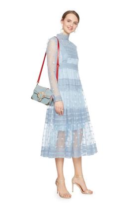 ONLY 浅蓝绣花半透明连衣裙 5863