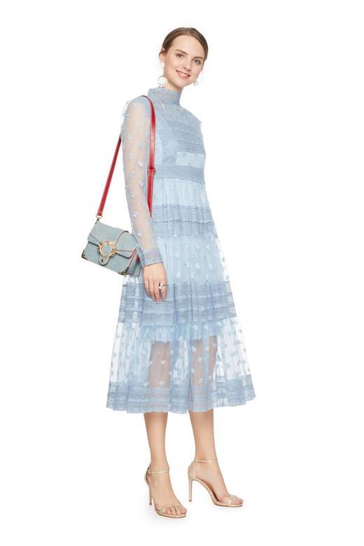 ONLY 浅蓝绣花半透明连衣裙 5863 商品图0