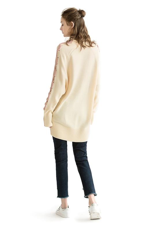 JUNNE 清新撞色中长款毛衣 1134 商品图2