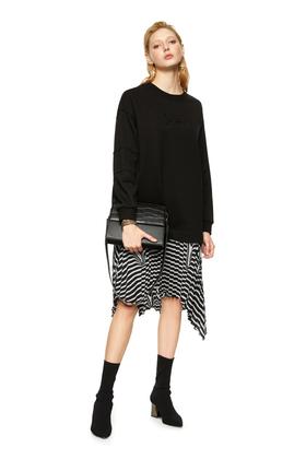 玛丝菲尔·素 条纹拼接字母刺绣卫衣裙 8857