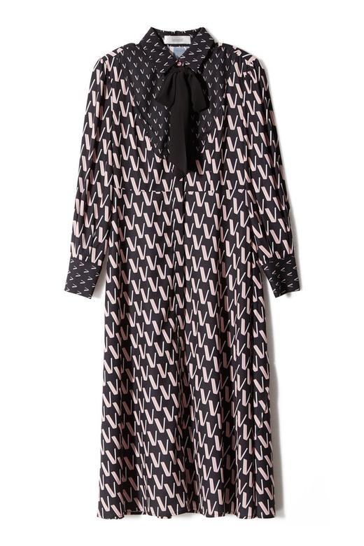 ANSUABEL V字印花系带连衣裙 8799 商品图4