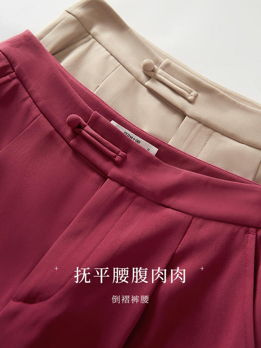 【49元福袋不支持退换】熙世界豆腐裤2025春秋款盘扣垂感阔腿裤女显瘦显高直筒裤休闲西裤 商品图2