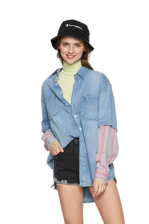 LNNNS 条纹拼接牛仔外套 5179 商品图0