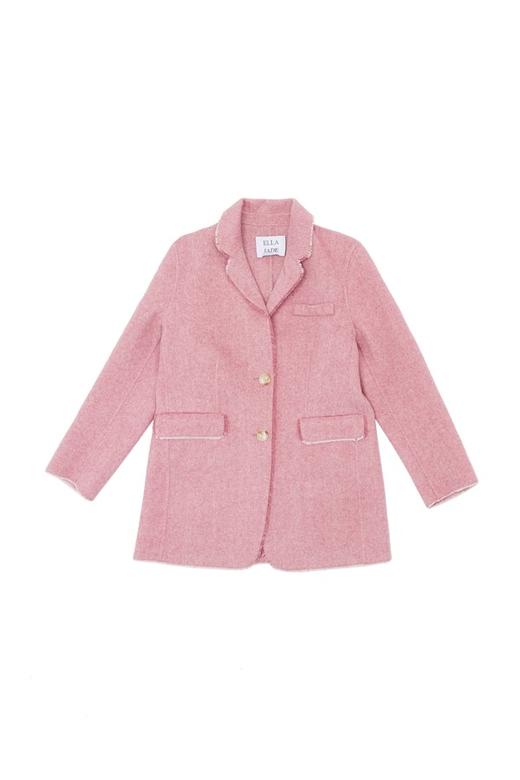 ELLA JADE 粉色流苏边羊毛大衣 4909 商品图4