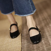 春夏新品，时尚潮流粗跟复古爆款粗跟单鞋平底一字扣浅口单鞋HYT-7197A 商品缩略图1