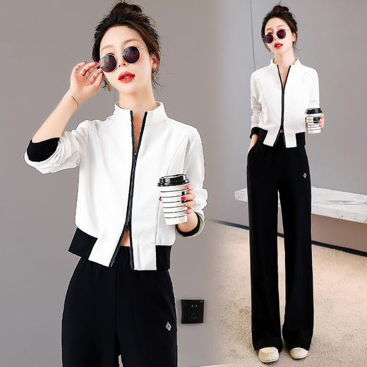 气质女神范休闲套装，减龄阔腿裤两件套套装HR-KJFA211-5-ZY 商品图0