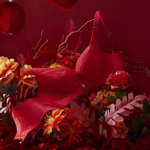 都市丽人内衣B:加厚C:薄蕾丝三排扣无钢圈3/4杯常规文胸LB321A 商品图0