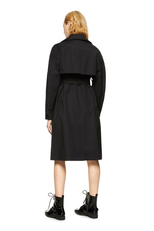 玛丝菲尔·素 黑色束腰双排扣风衣 8853 商品图2