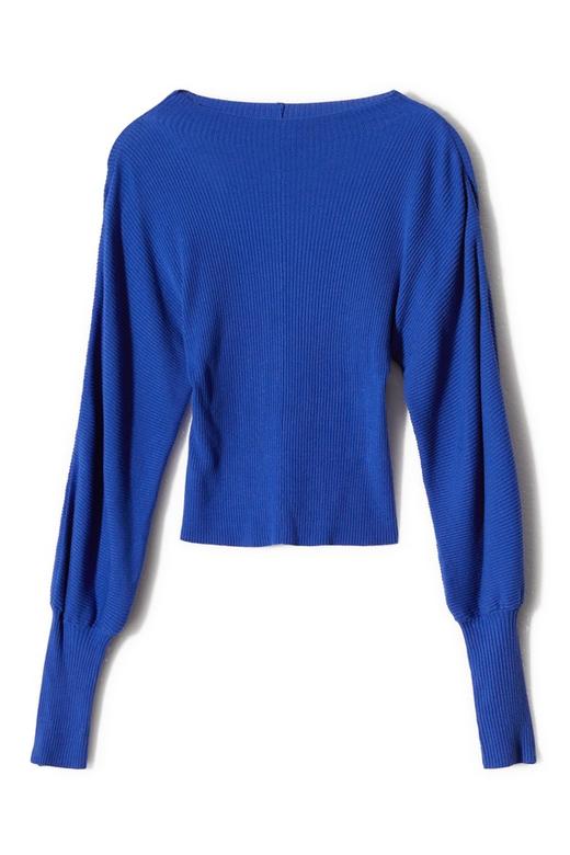 Kai & Kiera 蓝色优雅羊腿袖上衣 8769 商品图4