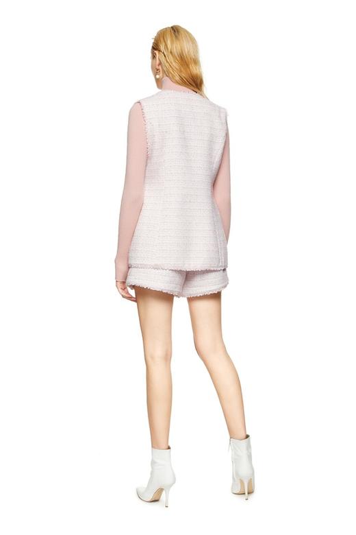 Le Malene 粉色小香风马甲短裤套装 8896 商品图2