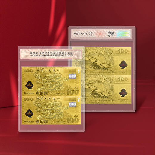 【世纪纪念】千禧龙钞微缩纪念金券珍藏版（Au999） 商品图5