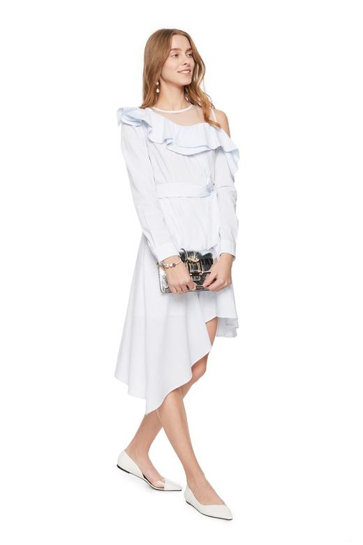 DOTACOKO 荷叶边饰不规则条纹连衣裙 5898 商品图3