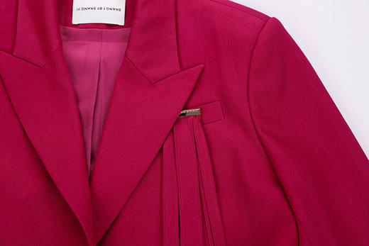 不对称溢边条直身西服 商品图2