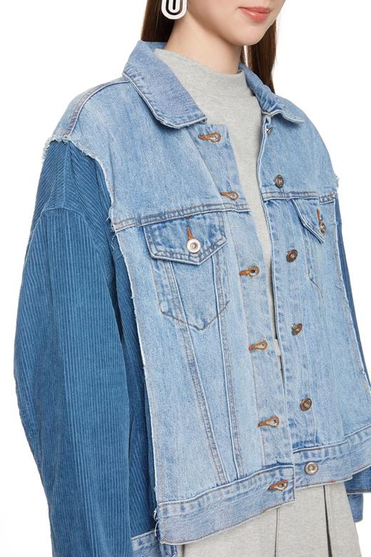 URBAN REVIVO 灯芯绒拼接牛仔外套 5186 商品图5