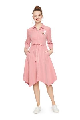 LILY 印花装饰束腰衬衫裙 5037