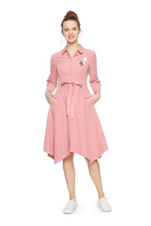 LILY 印花装饰束腰衬衫裙 5037 商品图0