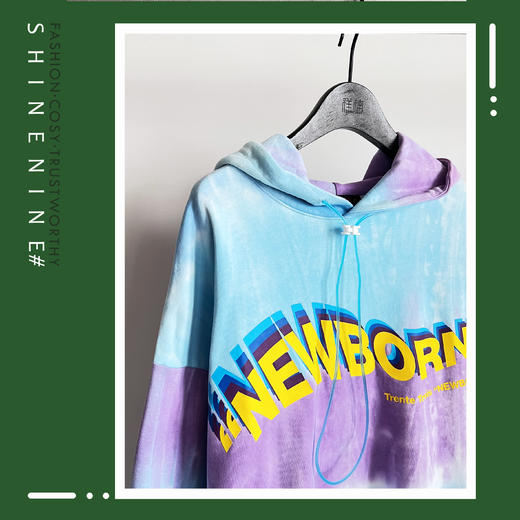 BH952363148渐变扎染印花帽衫卫衣 商品图1