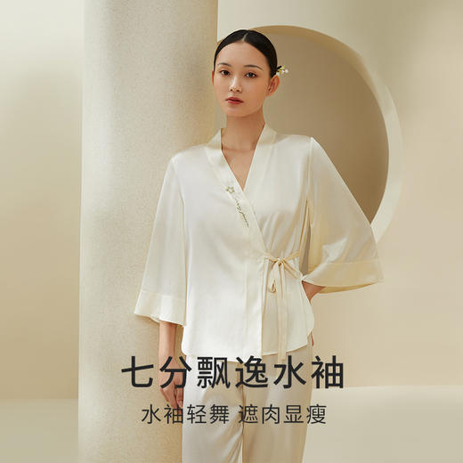 女真丝刺绣衣裤套YSFDA205 商品图3