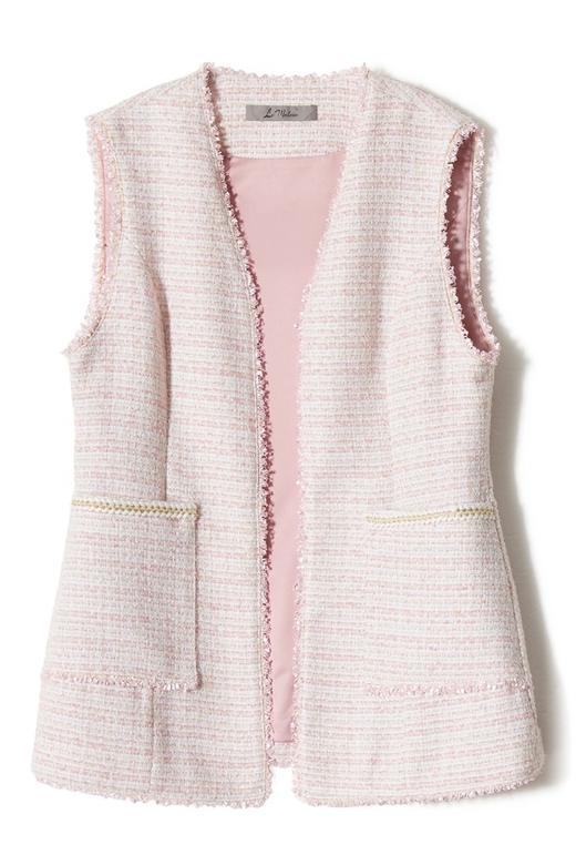 Le Malene 粉色小香风马甲短裤套装 8896 商品图5