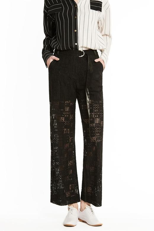 ELLA JADE 镂空几何黑色阔腿裤 1099 商品图0