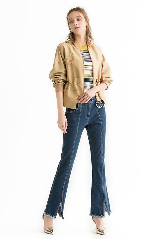 ELLA JADE 卡其色短款棒球外套 1100 商品图4