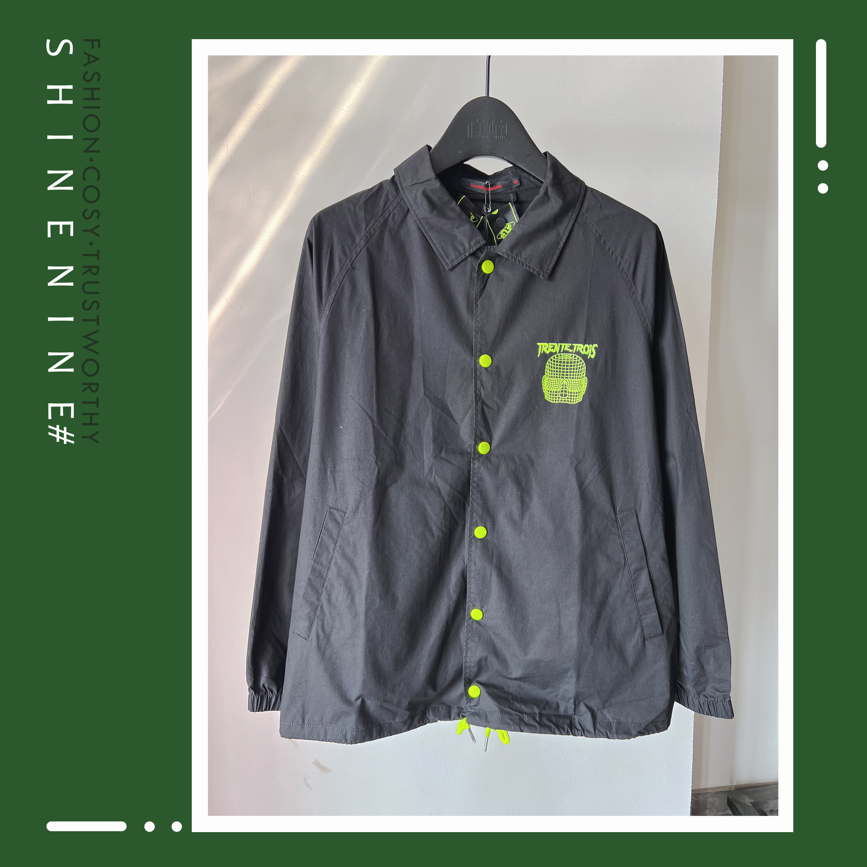 B912372118荧光印花休闲夹克