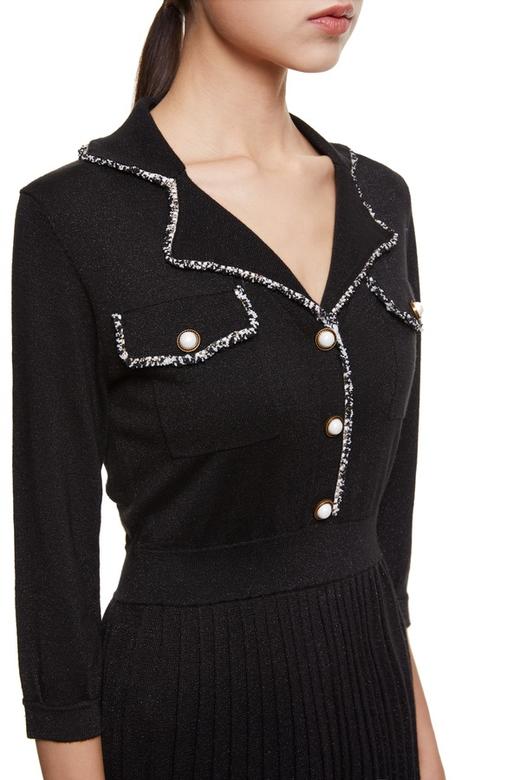 INSUN恩裳 流苏边修身针织连衣裙 8820 商品图3