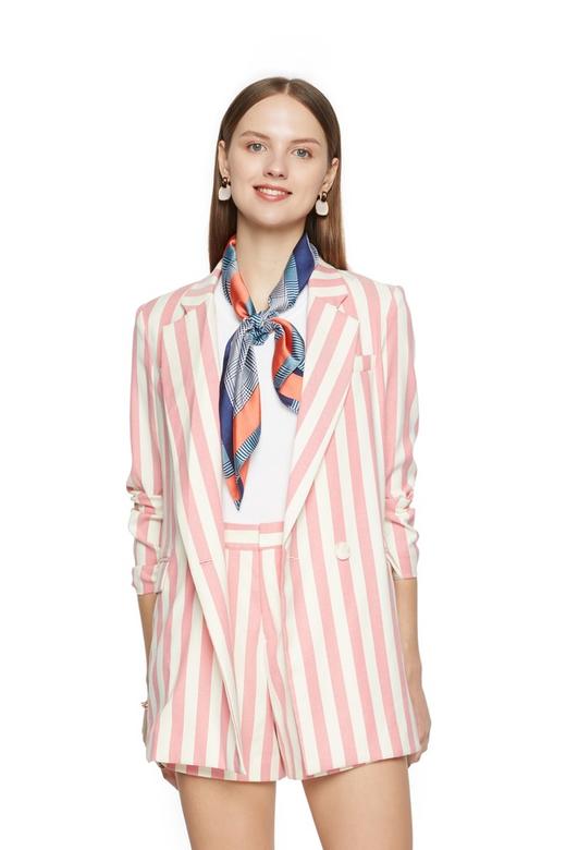 AVA 粉白条纹西装外套 5707 商品图0