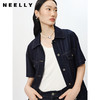 NEELLY纳俪商场同款春季短袖牛仔外套女单排扣休闲上衣韩版时尚N23031C01147 商品缩略图2