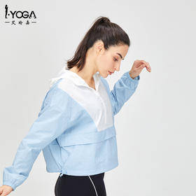 IYOGA艾瑜嘉瑜伽服连帽薄款透气吸汗外搭速干洋气健身跑步训练服罩衫拉链长袖J022