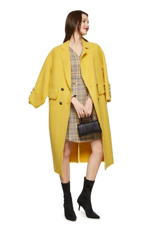 L.Fleuri 黄色格纹V领连衣裙 8720 商品图1