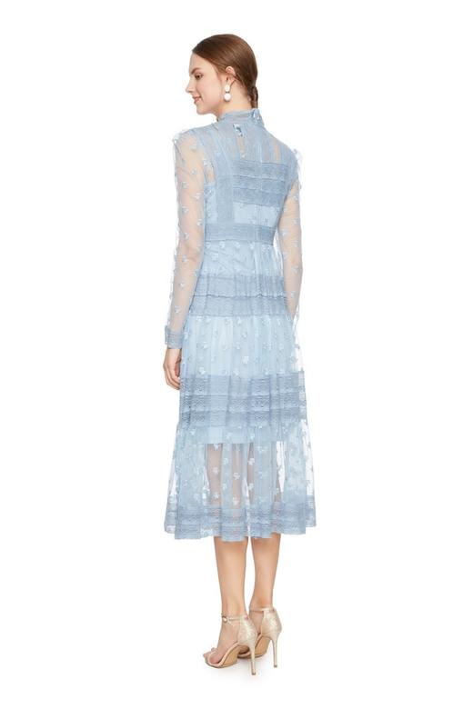 ONLY 浅蓝绣花半透明连衣裙 5863 商品图1