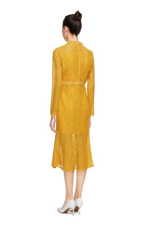 ELLA JADE 黄色花朵镂空连衣裙 8796 商品图2