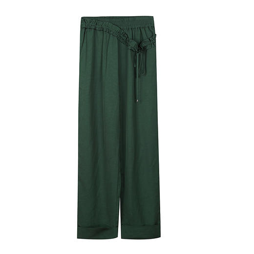 松紧腰花瓣抽绳阔腿长裤 商品图0