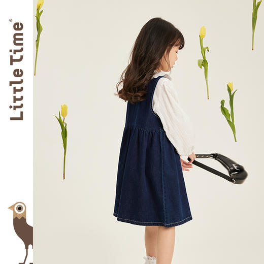 littletime女童牛仔背心裙2023春季新款韩版文艺儿童春秋连衣裙 商品图2