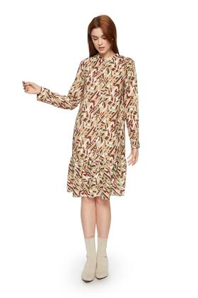 SUMMER & SAGE 几何色块印花连衣裙 5600