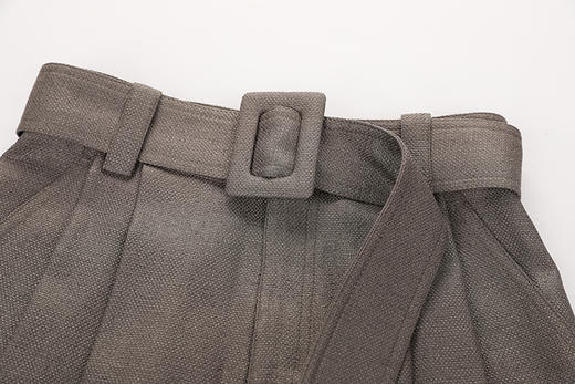 压褶收腰腰带阔腿长裤 商品图4