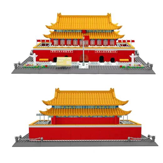 万格积木中国北京天安门（新版）5218中国著名建筑模型小颗粒高难度拼插玩具 商品图2