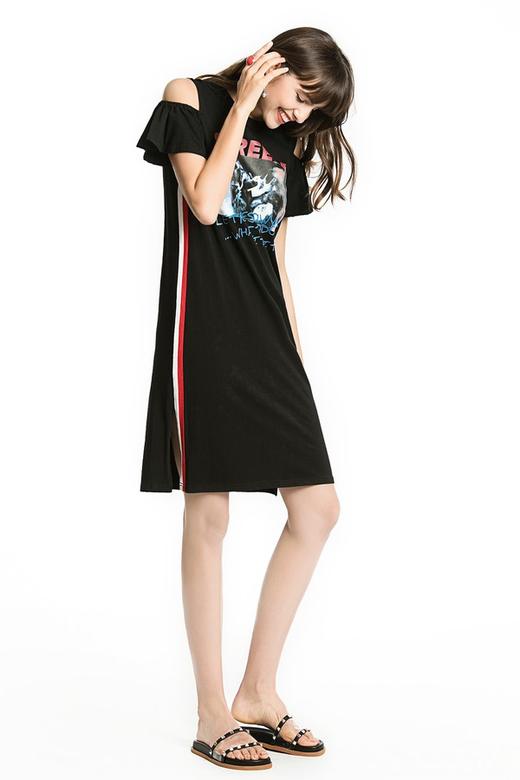 EMC亿美丞 运动感印花露肩连衣裙 1107 商品图1