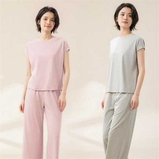 康妮雅睡衣女夏季女式短袖长裤套头套装 商品图0